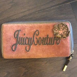 Juicy Couture Dark Pink Suede Wallet